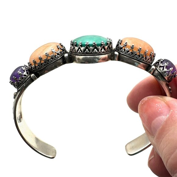 Carolyn Pollack Relios Womens Bracelet Sterling Silver Multi Gemstone Cuff - Picture 5 of 7